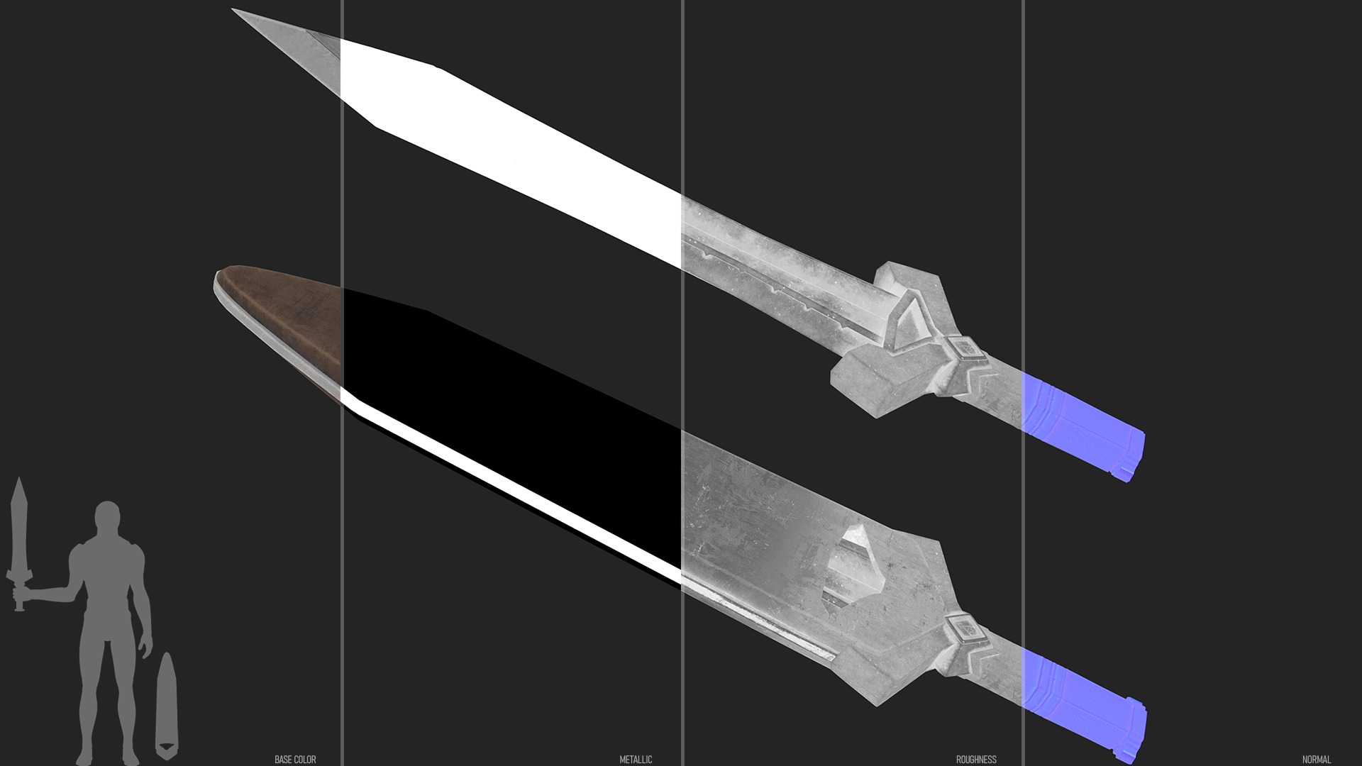 Sword and Scabbard - Dwarven Low-poly 3D model_3