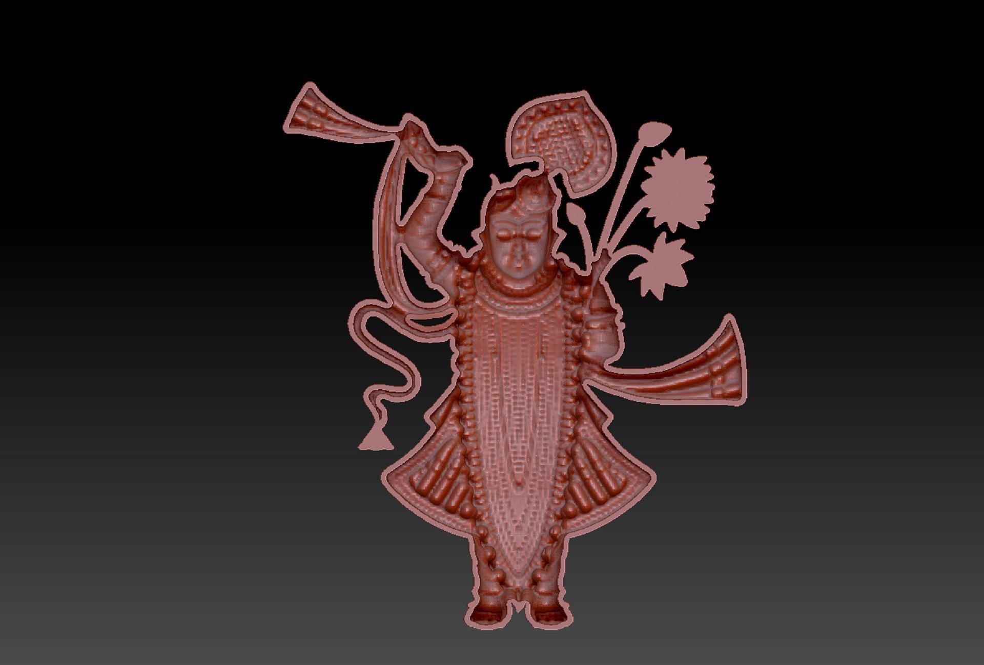 Shrinathji PENDENT 3D print model_4