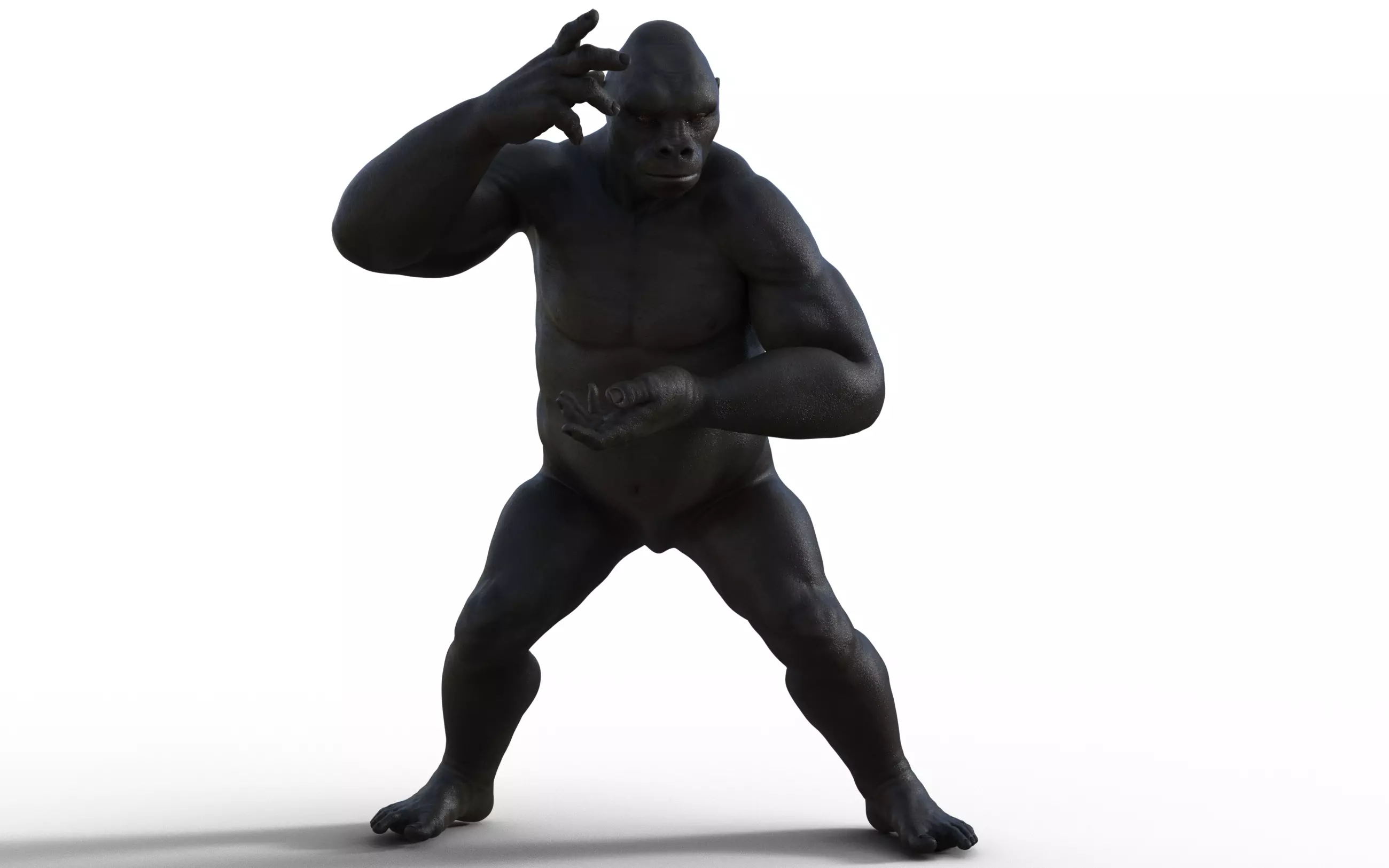 Realistic Rigged Gorilla 3D model_0