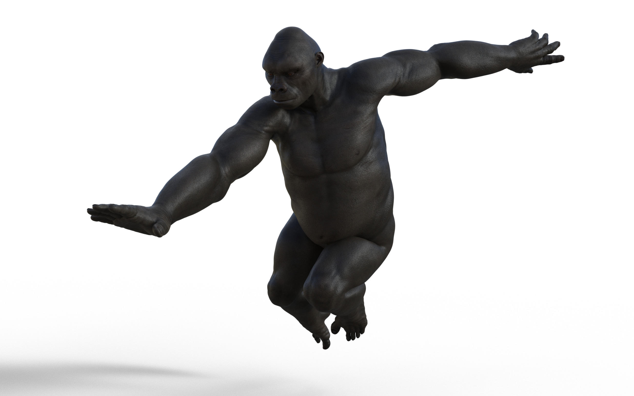 Realistic Rigged Gorilla 3D model_2