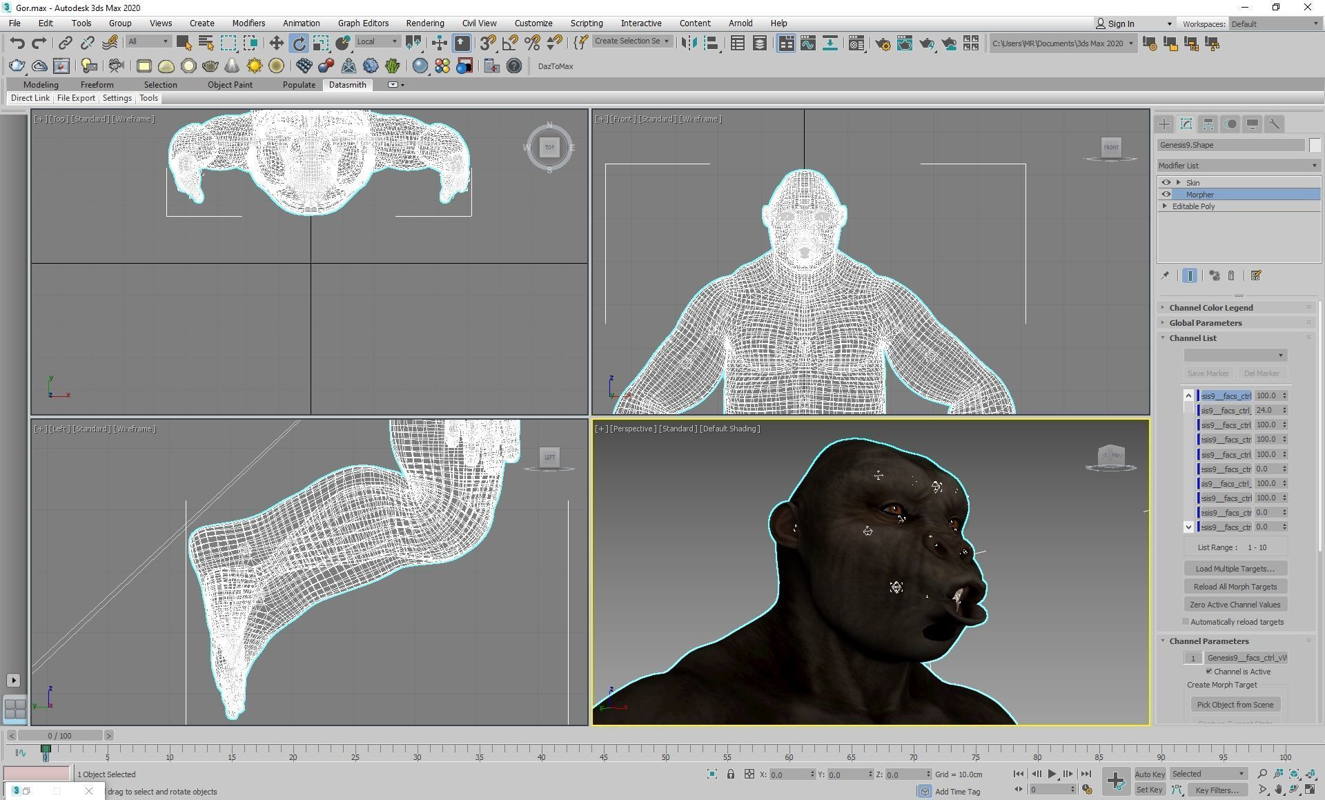 Realistic Rigged Gorilla 3D model_5