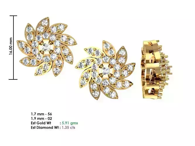  Women Earrings MTL MGX STL OBJ FBX Details