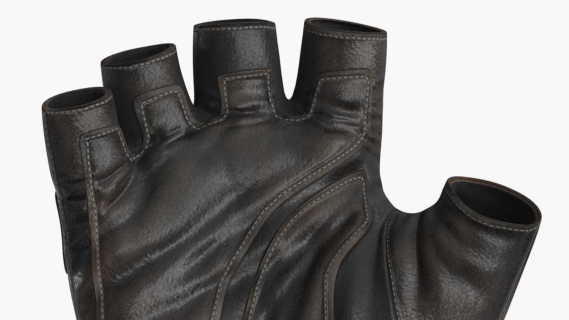 Fingerless Leather Gloves Low-poly 3D model_6