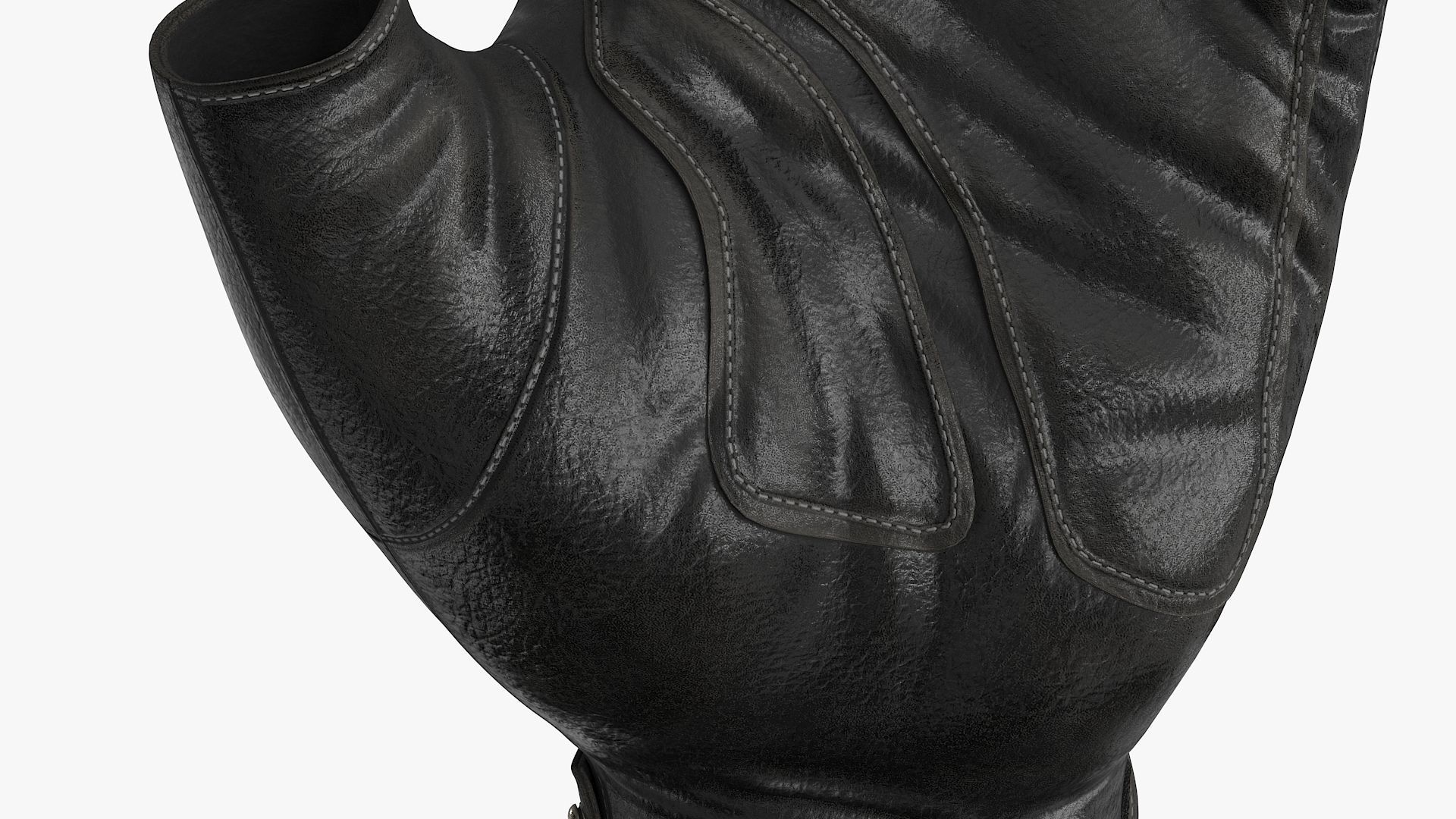 Fingerless Leather Gloves Low-poly 3D model_7