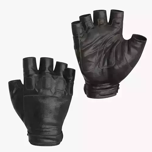 Fingerless Leather Gloves Low-poly 3D model