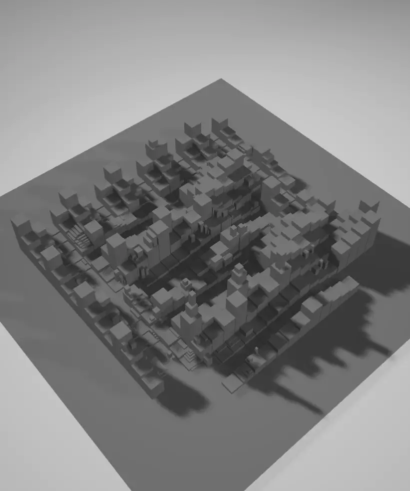 The Cube Virtual Art Gallery Empty Expo Low-poly 3D model_0