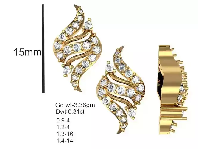  Women Earrings MTL MGX STL OBJ FBX Details