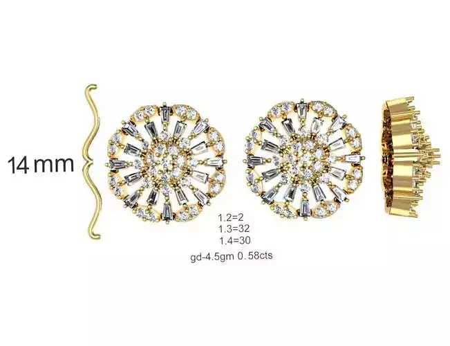  Women Earrings MTL MGX STL OBJ FBX Details