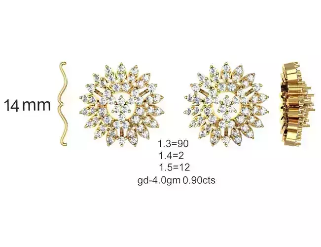  Women Earrings MTL MGX STL OBJ FBX Details