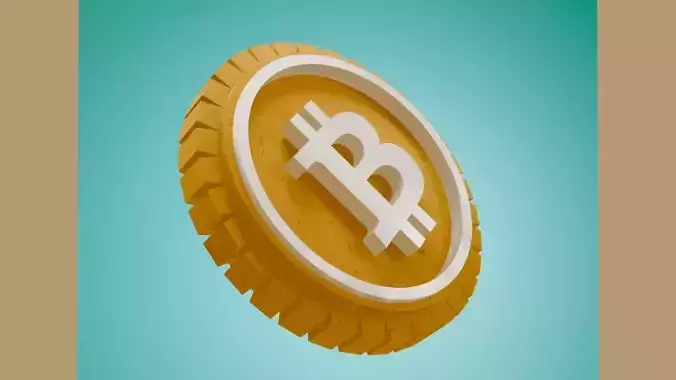 BTC coin 3D model