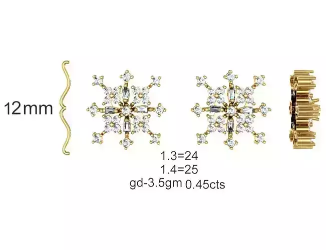  Women Earrings MTL MGX STL OBJ FBX Details