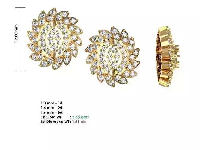  Women Earrings MTL MGX STL OBJ FBX Details