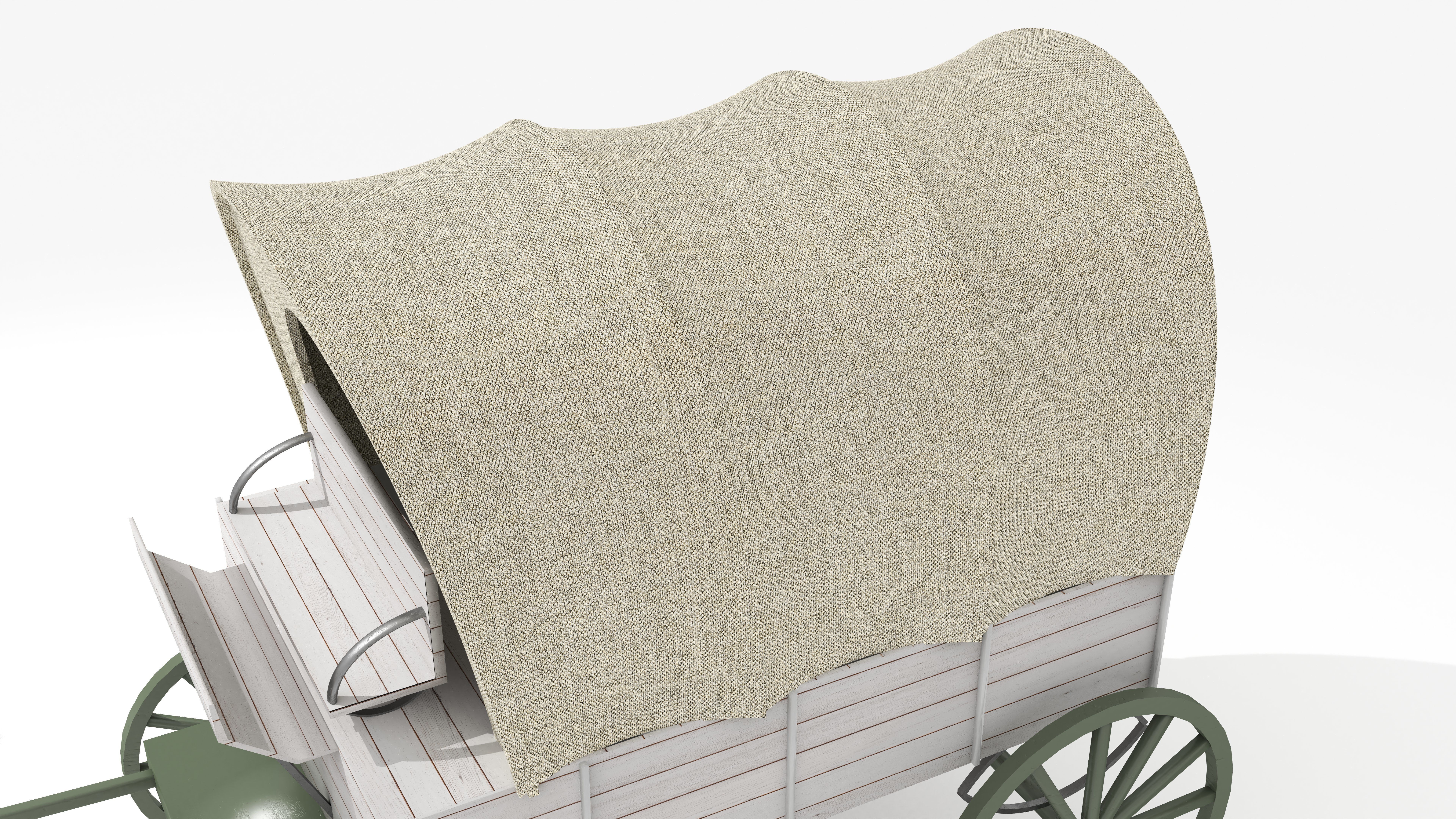Western Wagon 5 3D model_2