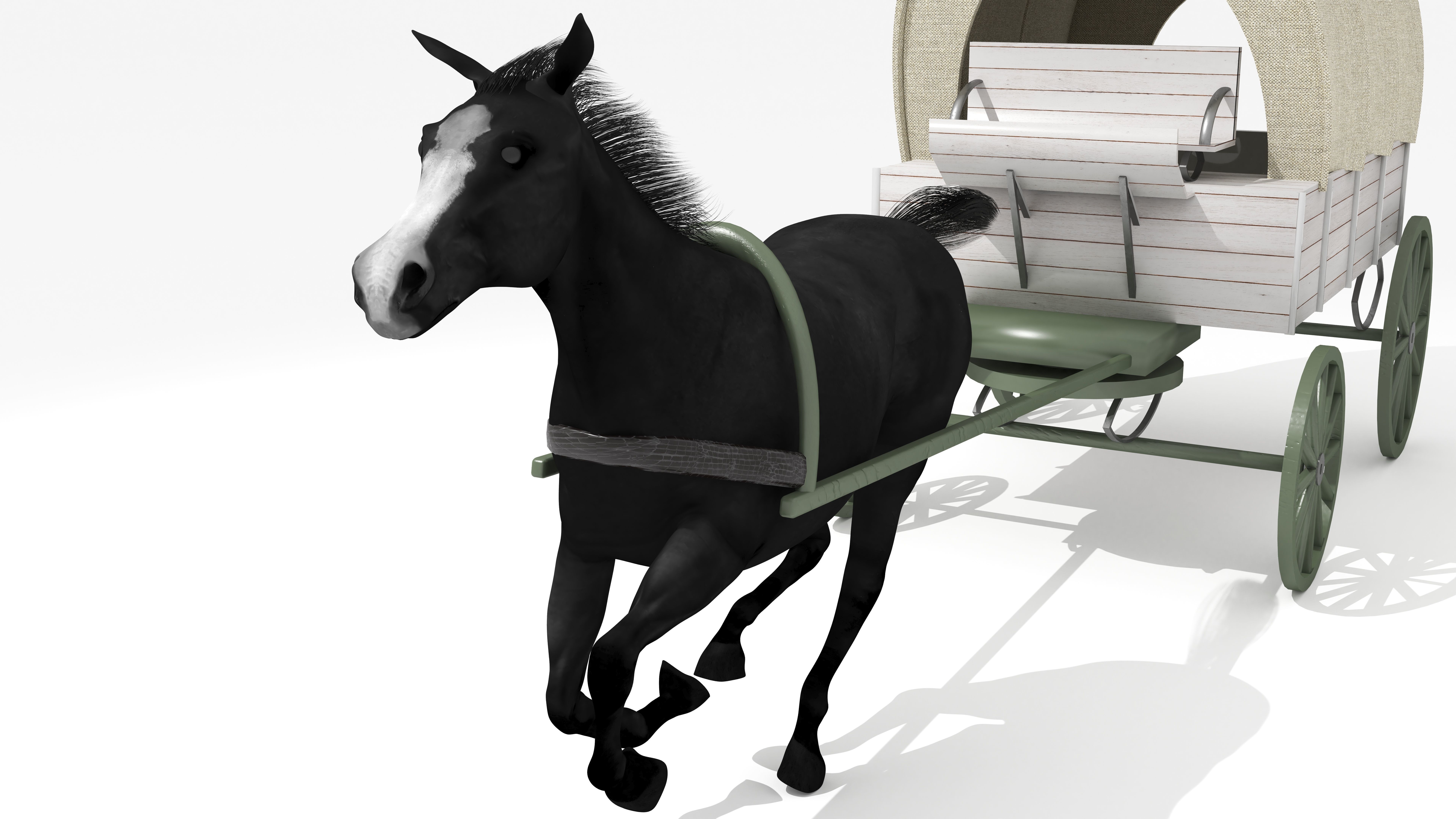 Western Wagon 5 3D model_4