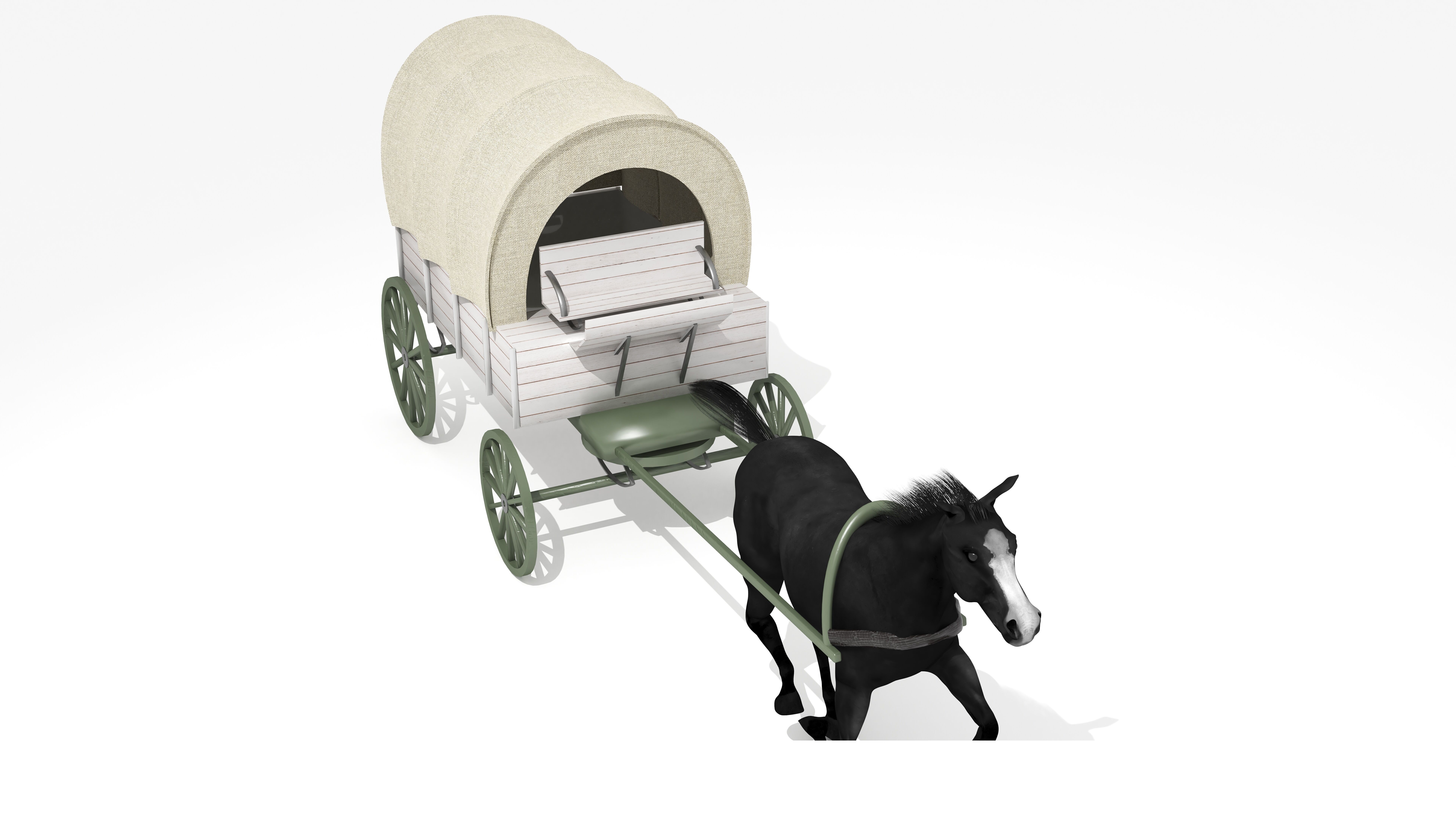 Western Wagon 5 3D model_13