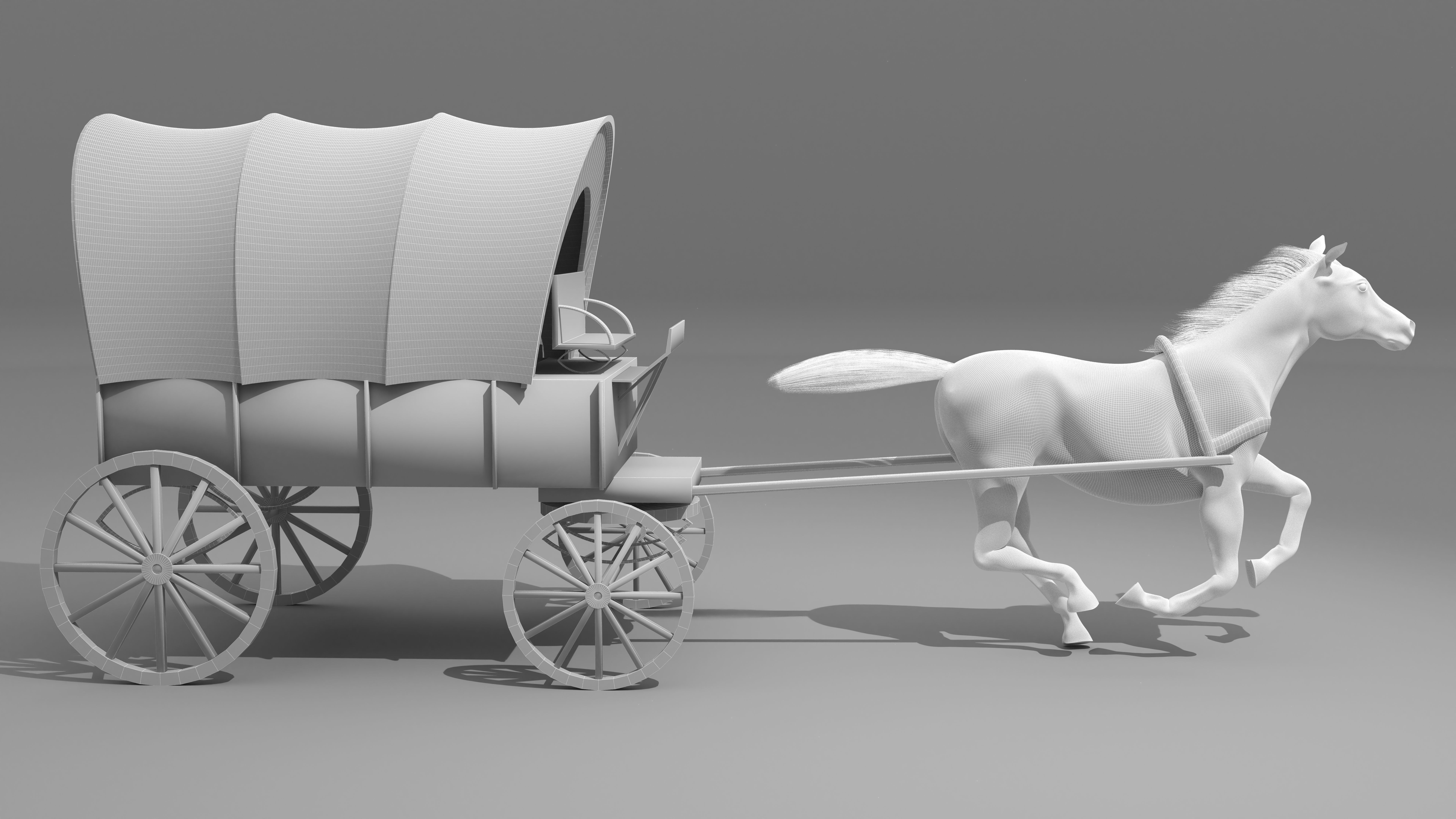 Western Wagon 5 3D model_15
