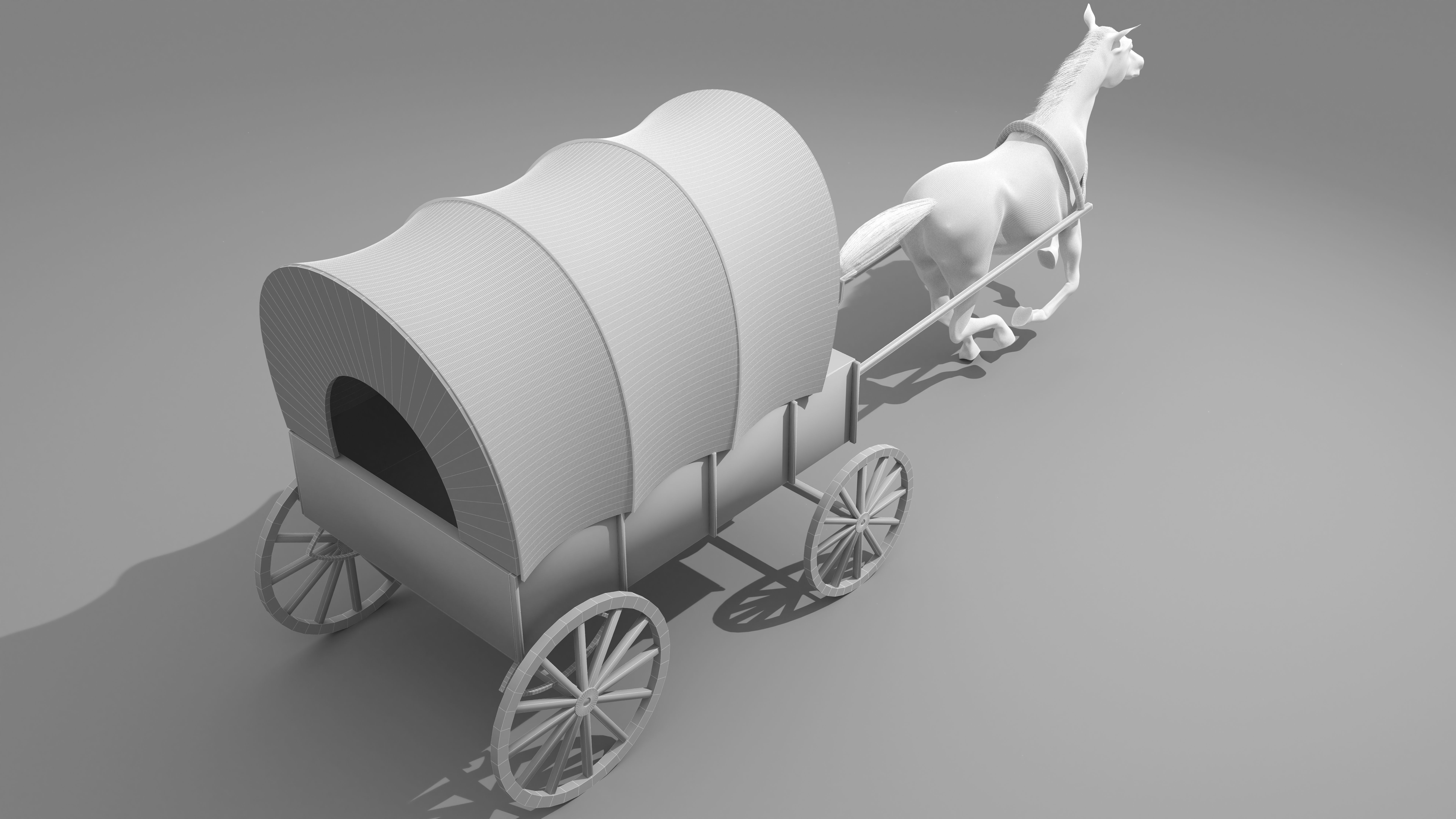 Western Wagon 5 3D model_22