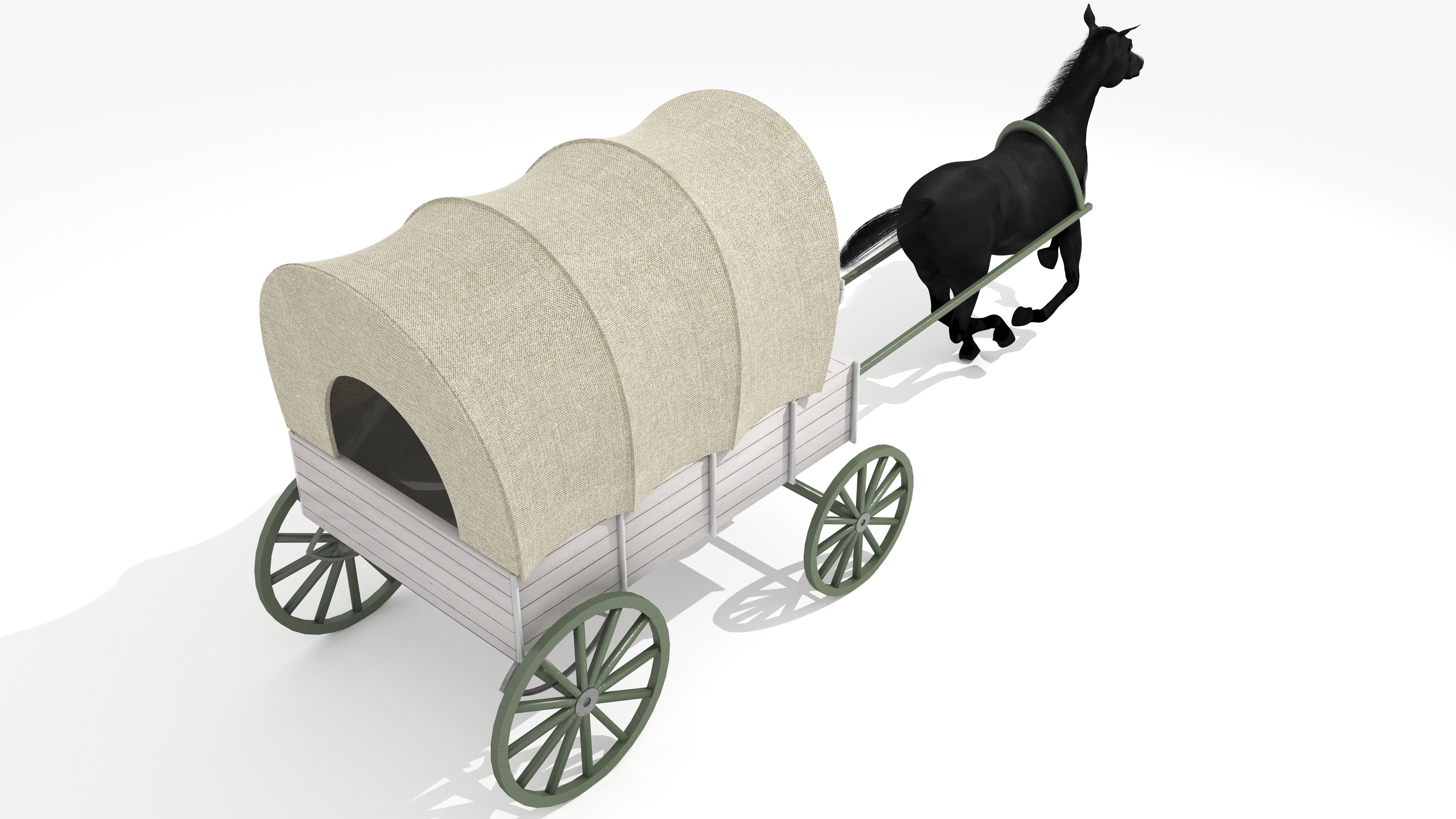 Western Wagon 5 3D model_9