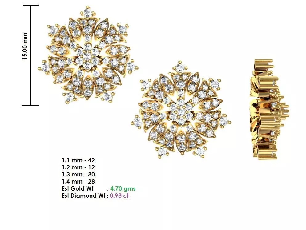  Women Earrings MTL MGX STL OBJ FBX Details 3D print model_0