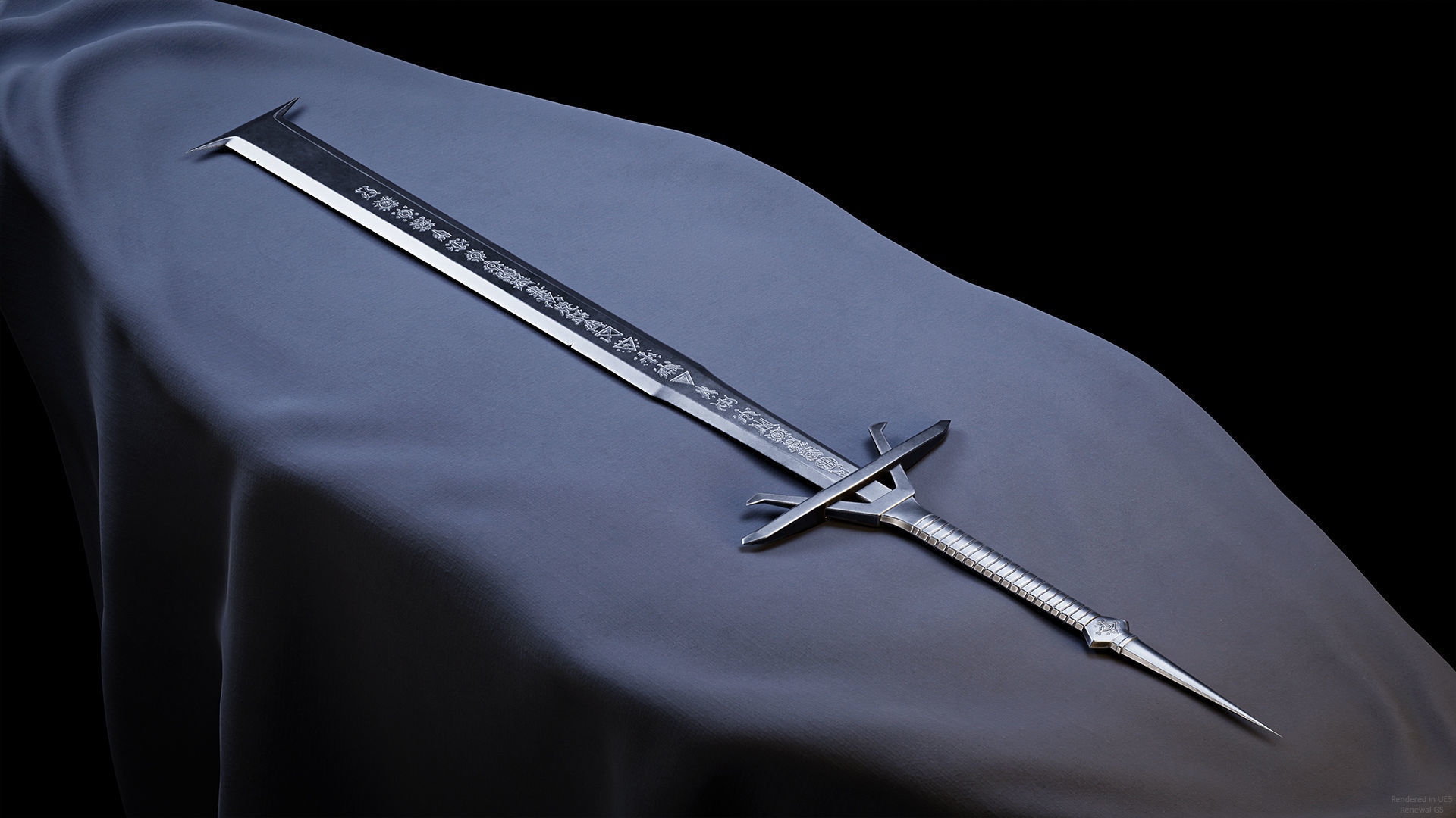Sword - Dark Fantasy Low-poly 3D model_4