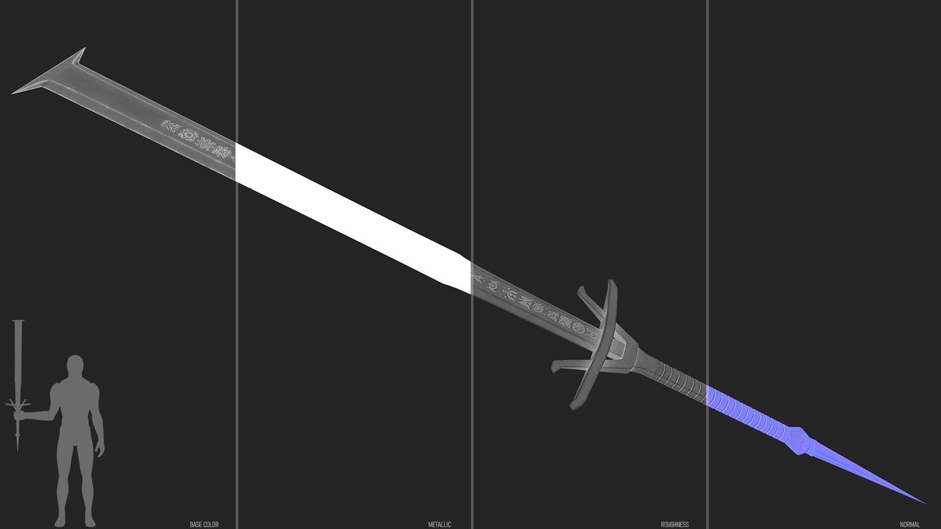 Sword - Dark Fantasy Low-poly 3D model_3