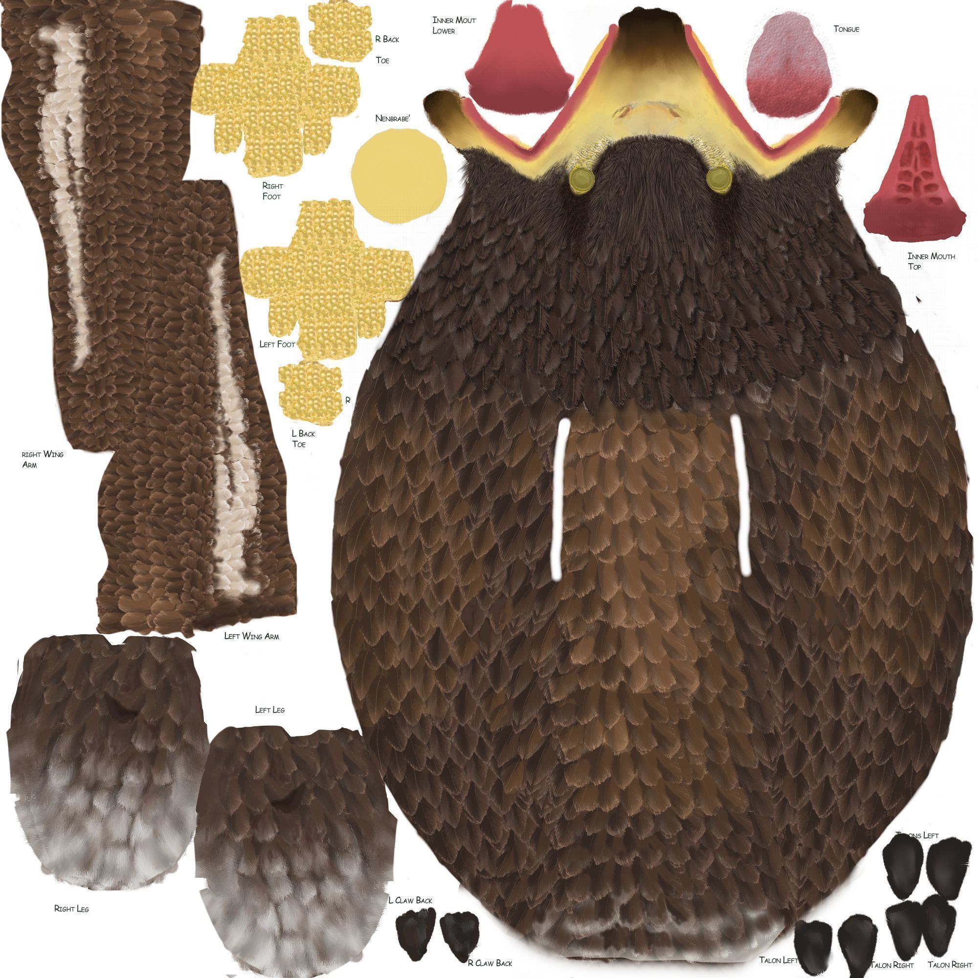 Animated Rigged Eagle 3D model_7