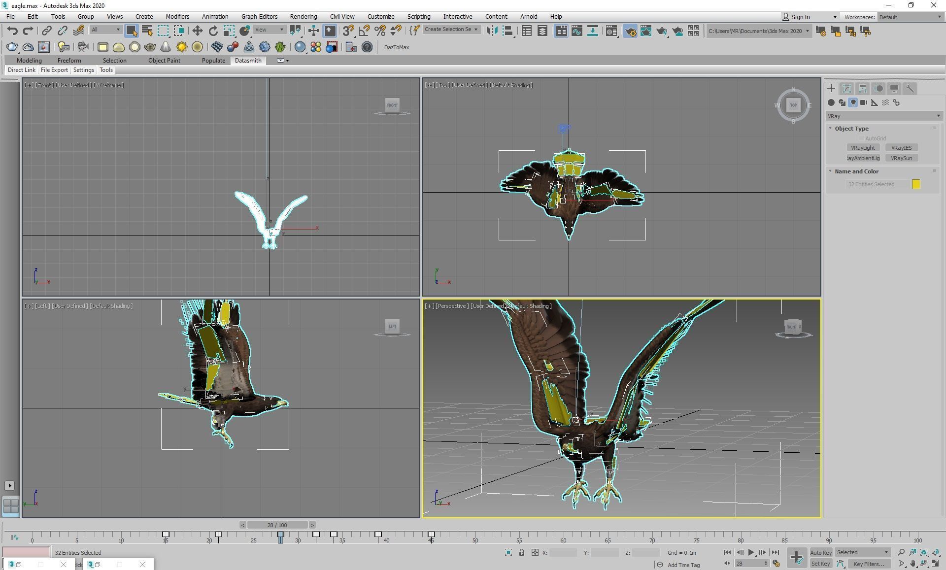 Animated Rigged Eagle 3D model_3