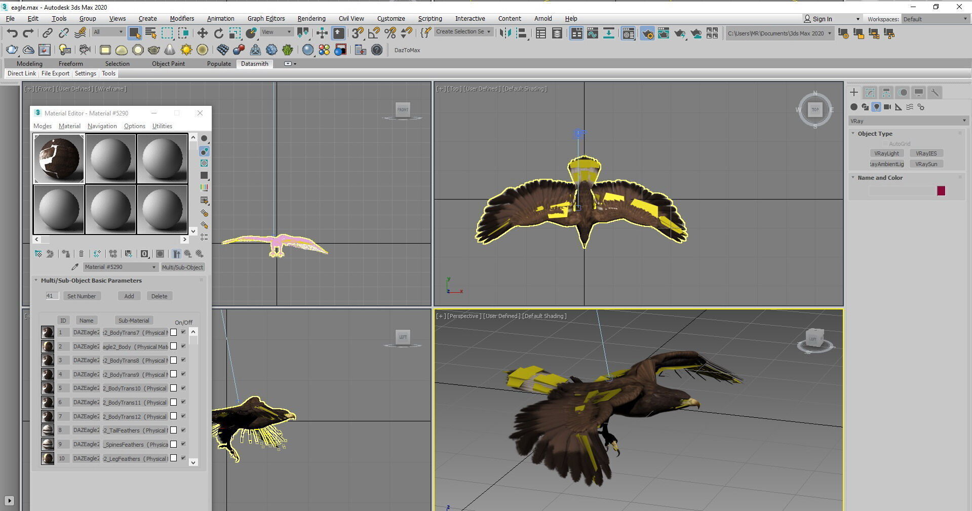 Animated Rigged Eagle 3D model_4