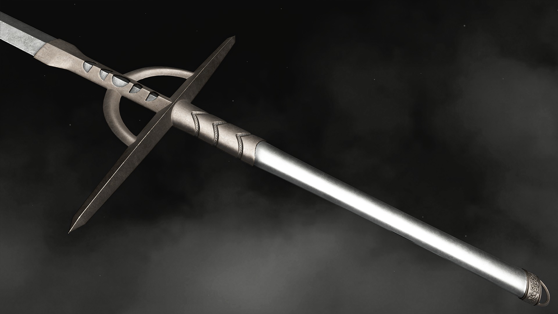 Sword - Dark Fantasy Low-poly 3D model_2