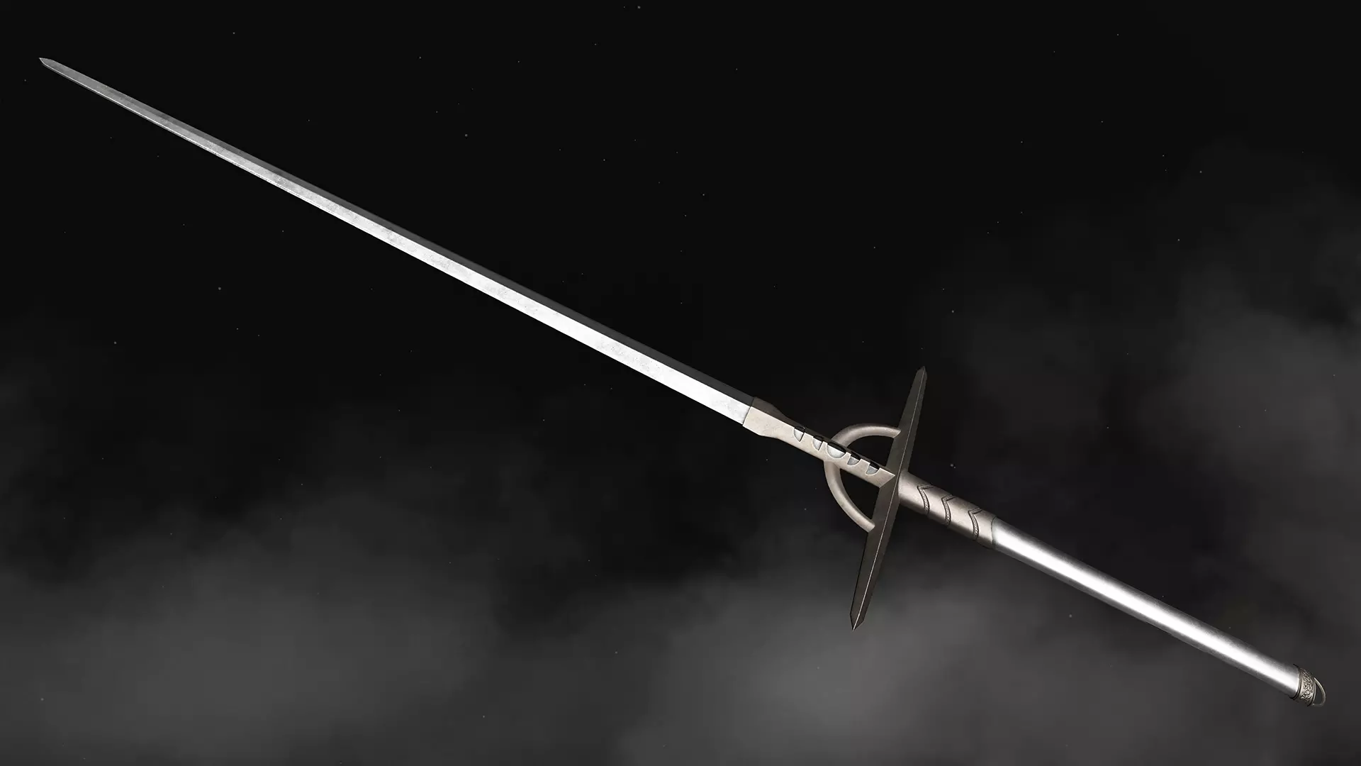 Sword - Dark Fantasy Low-poly 3D model_0