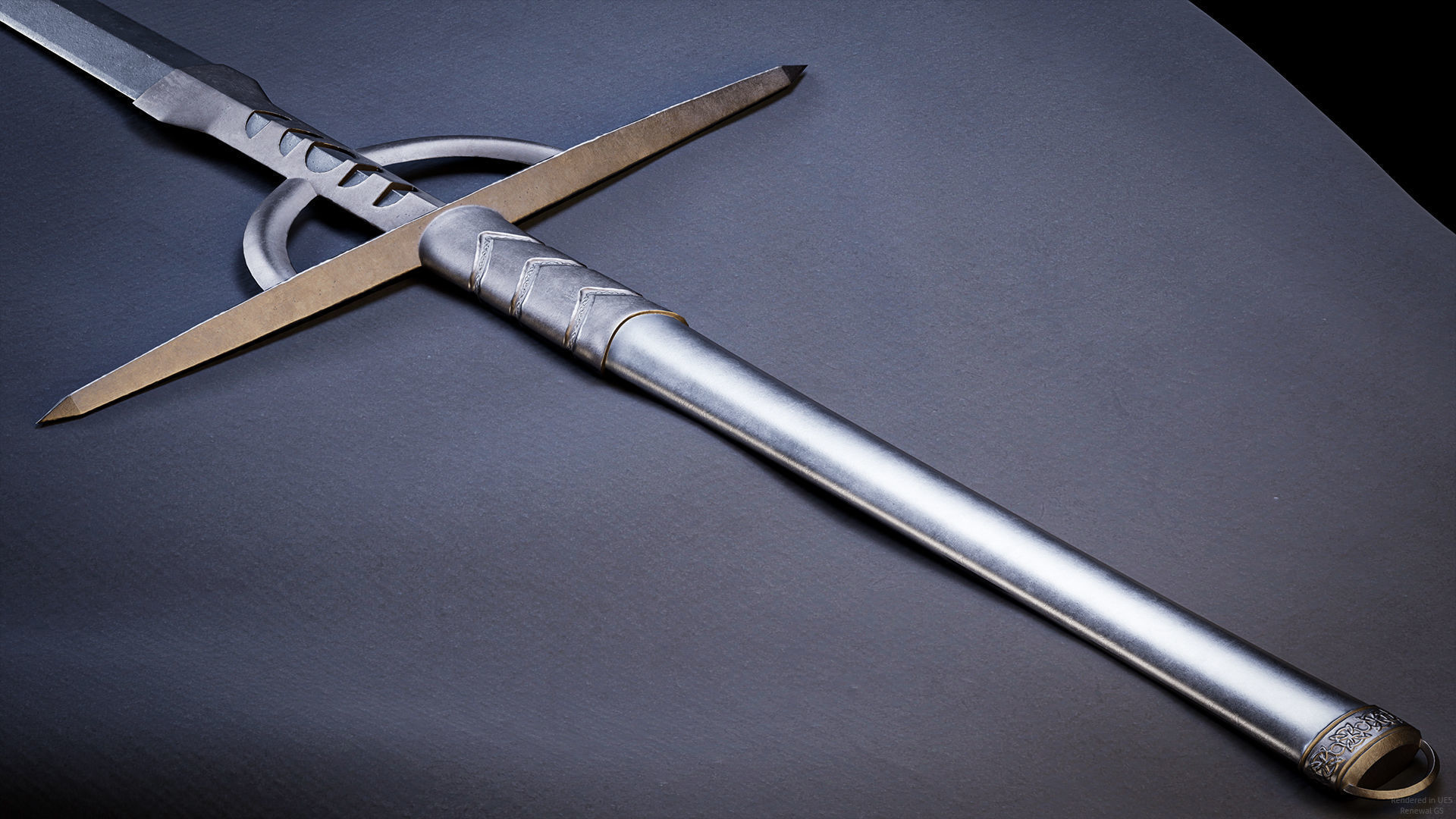 Sword - Dark Fantasy Low-poly 3D model_5