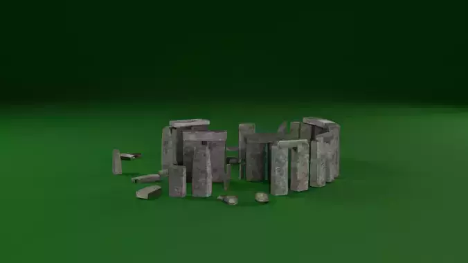 Low Poly England Stonehenge Low-poly 3D model