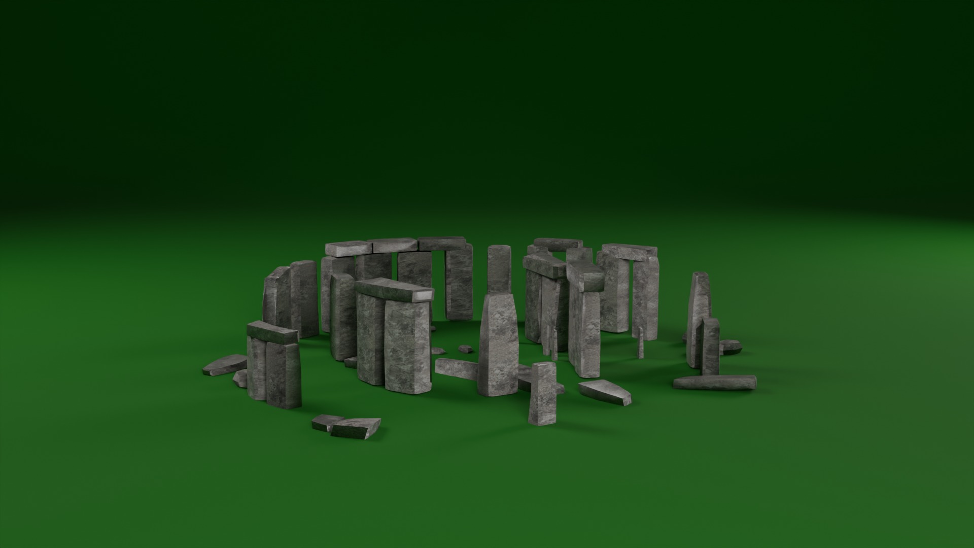 Low Poly England Stonehenge Low-poly 3D model_6