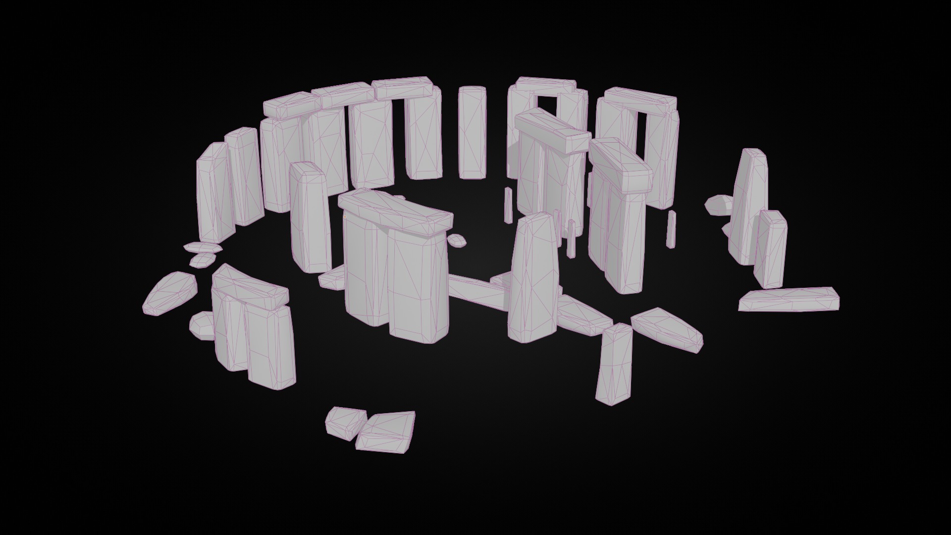 Low Poly England Stonehenge Low-poly 3D model_3