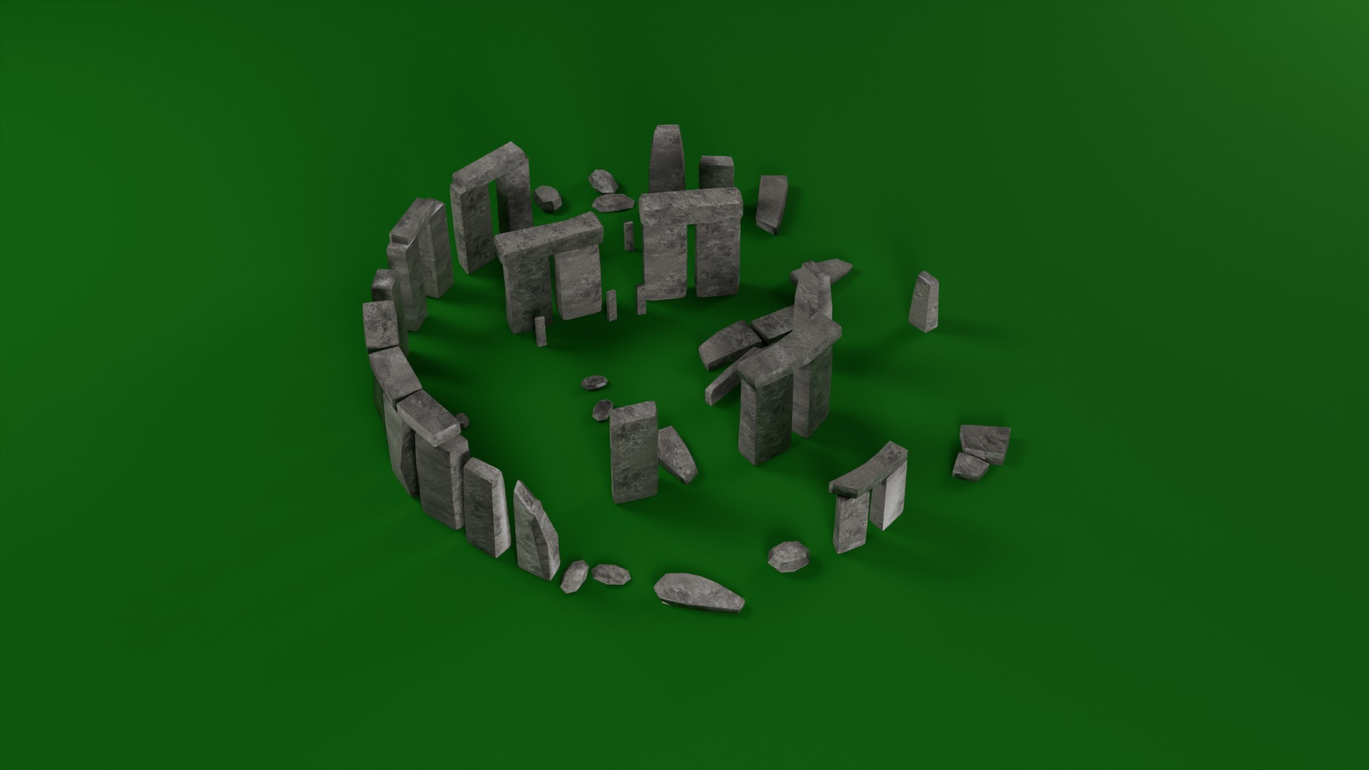 Low Poly England Stonehenge Low-poly 3D model_4