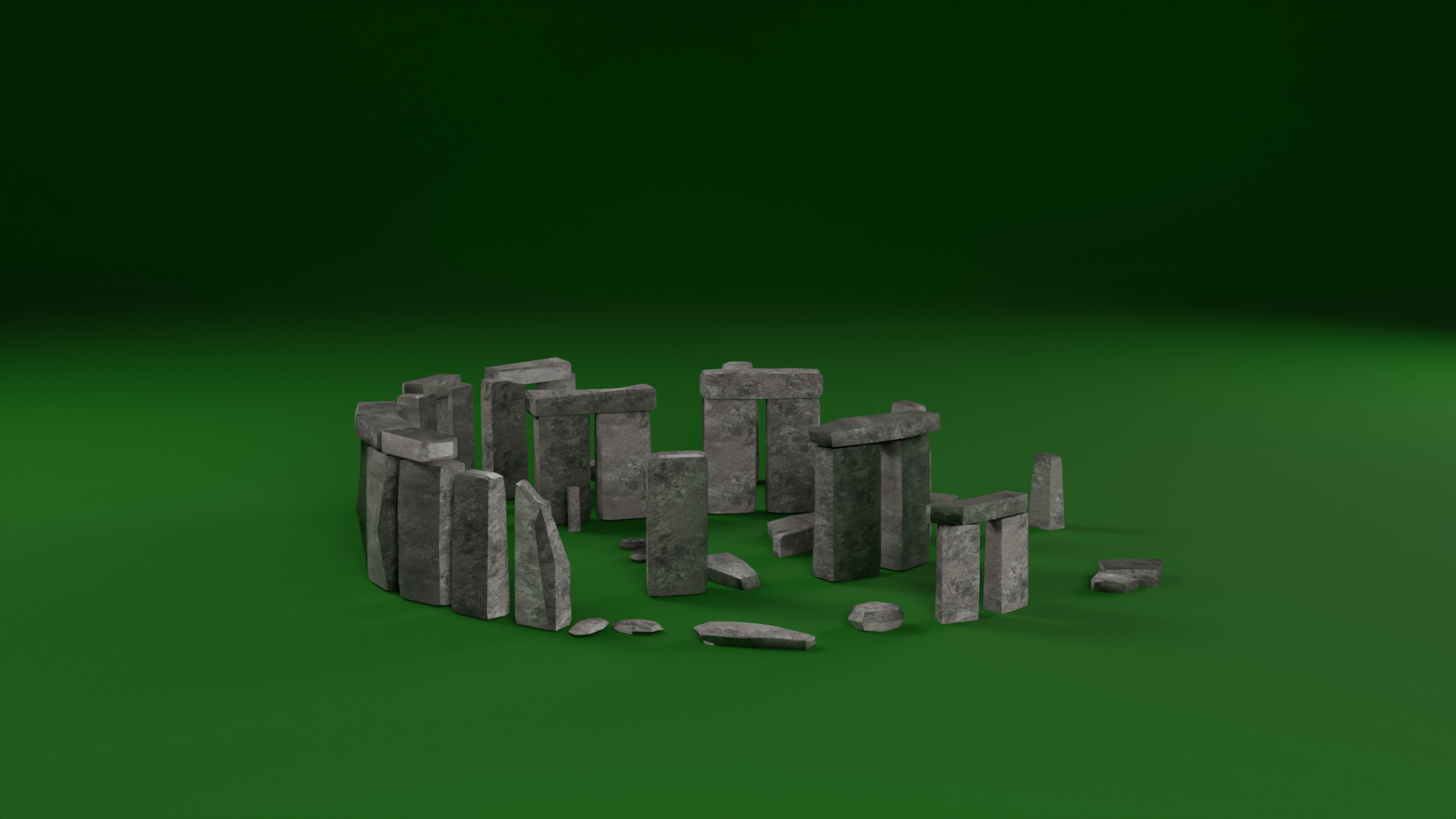Low Poly England Stonehenge Low-poly 3D model_7
