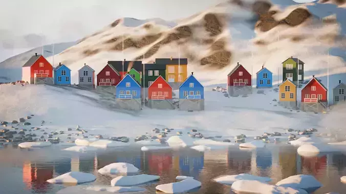 Greenland Cinematic Animation 3D model