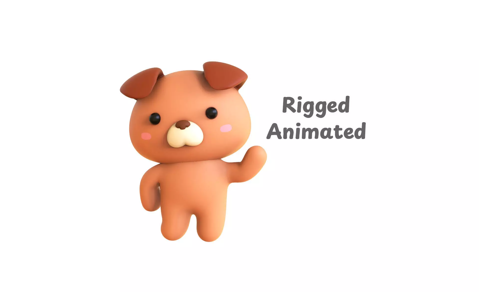 Chubby Bear Animated for Games Low-poly 3D model
