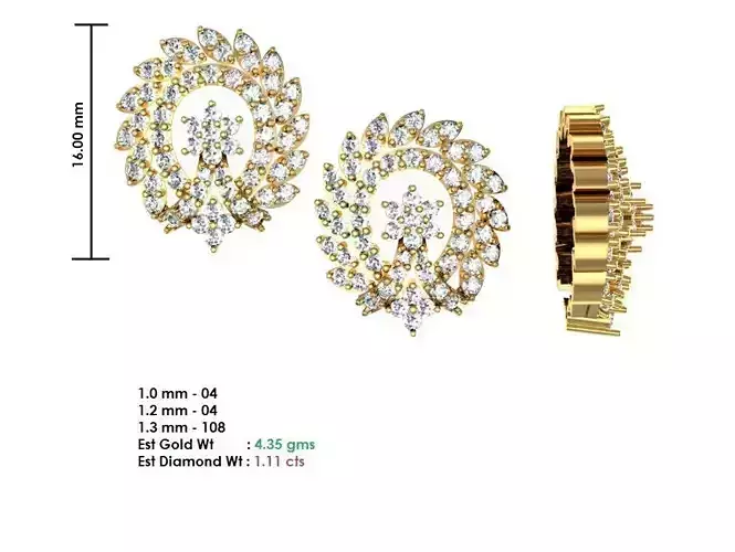  Women Earrings MTL MGX STL OBJ FBX Details