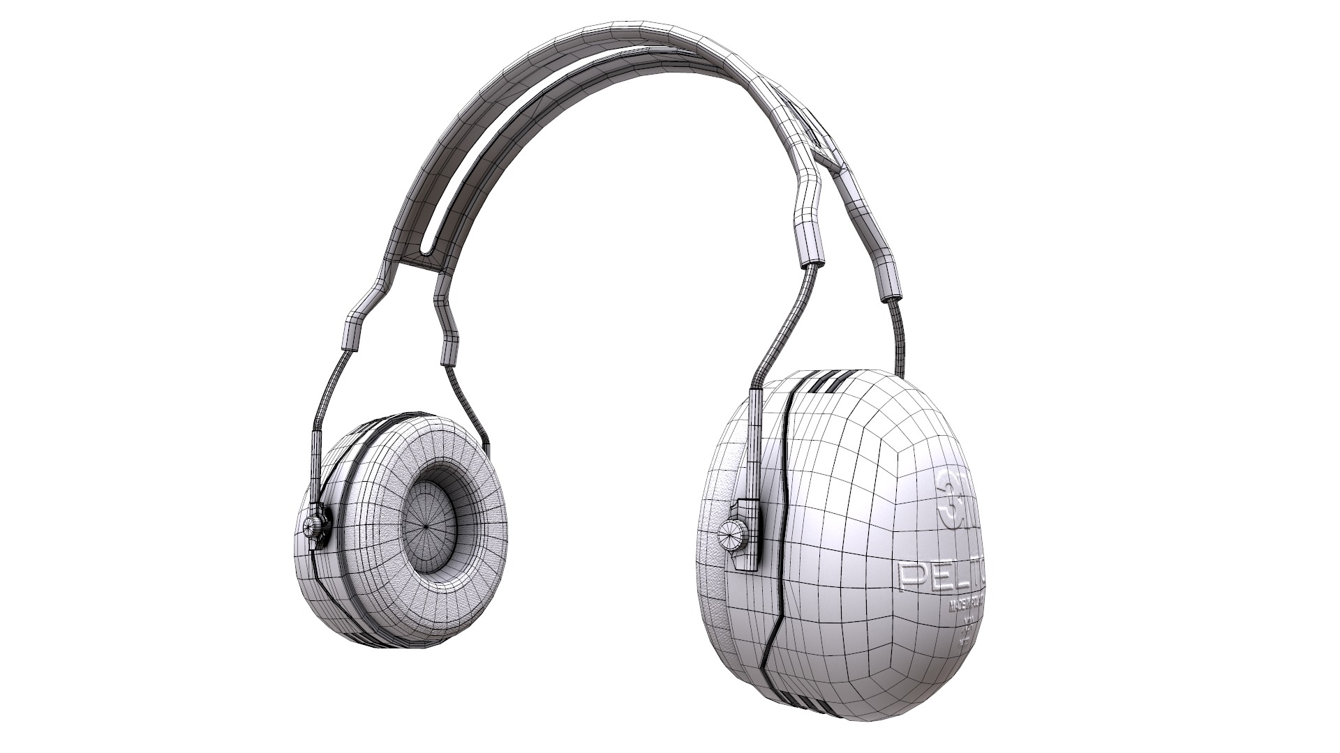 Earmuff Low Poly Low-poly 3D model_36