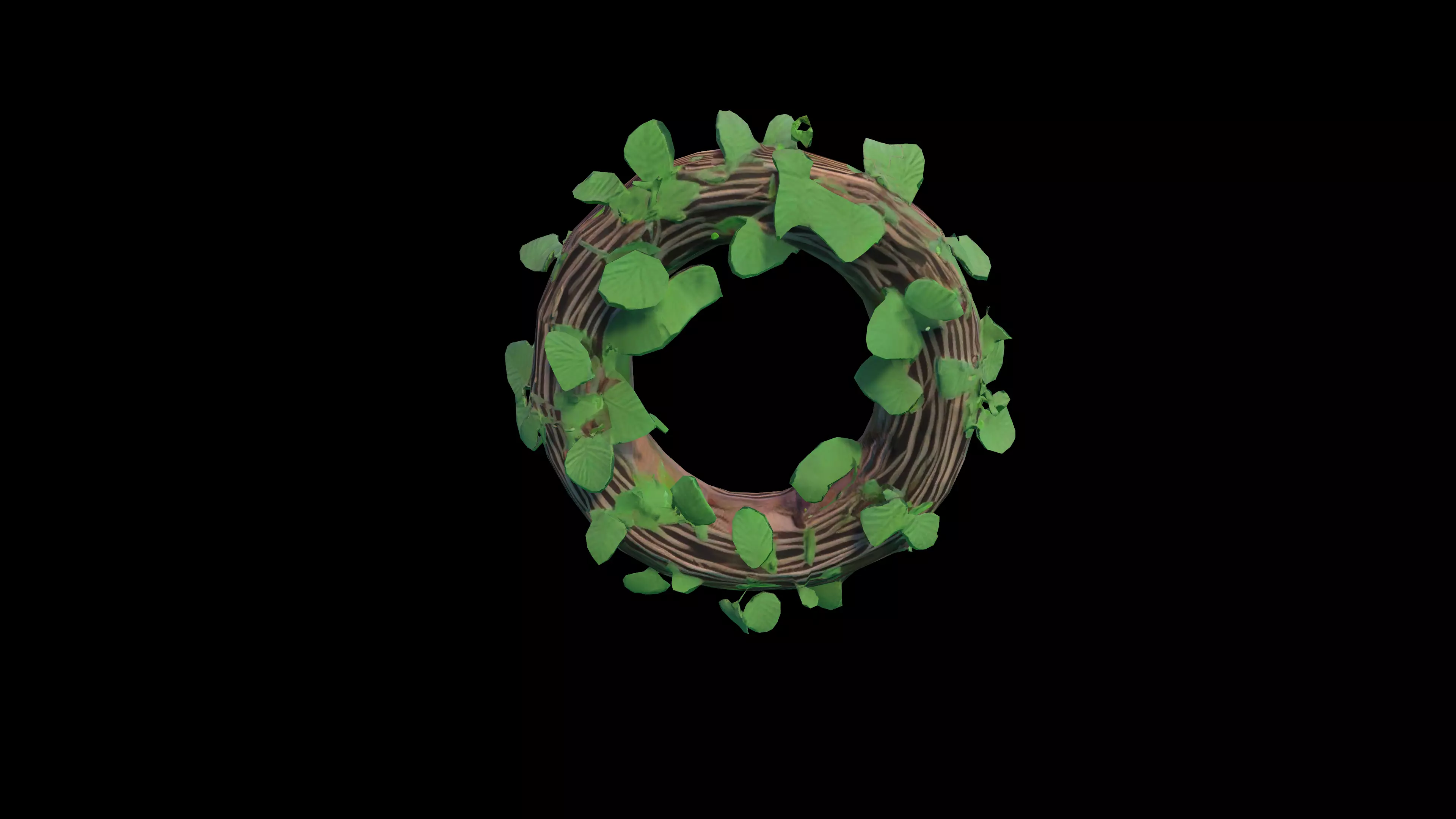 Ivy-Covered Tree Ring 3D Model - Game-Ready Asset Free low-poly 3D model