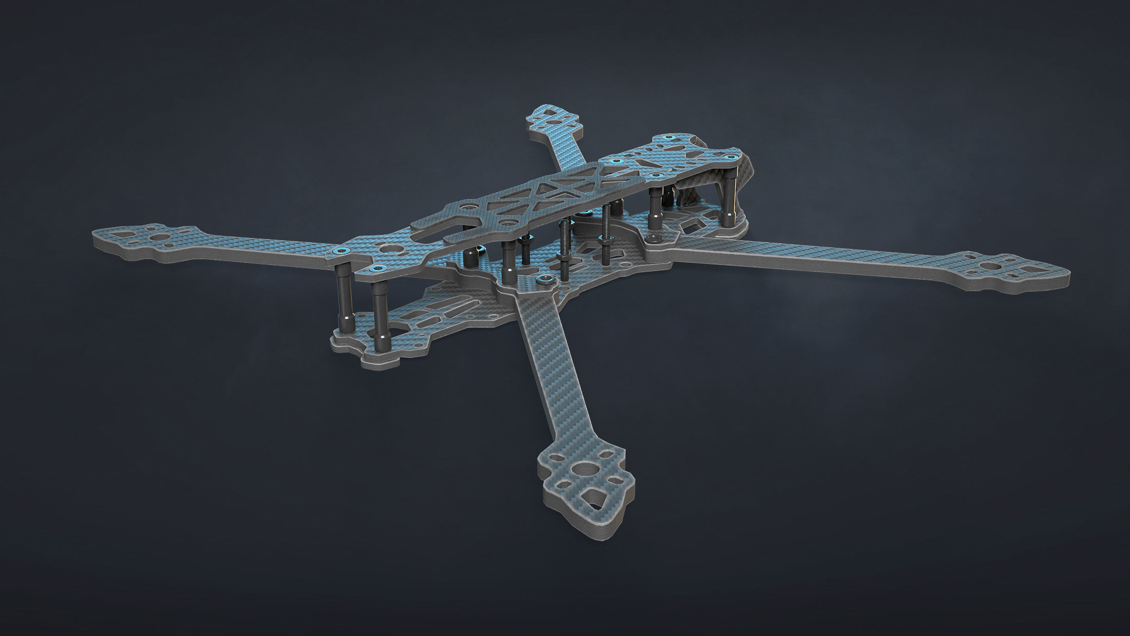 FPV Drone Frame Mark4 7 and 10 Inches Game Ready Low-poly 3D model_4