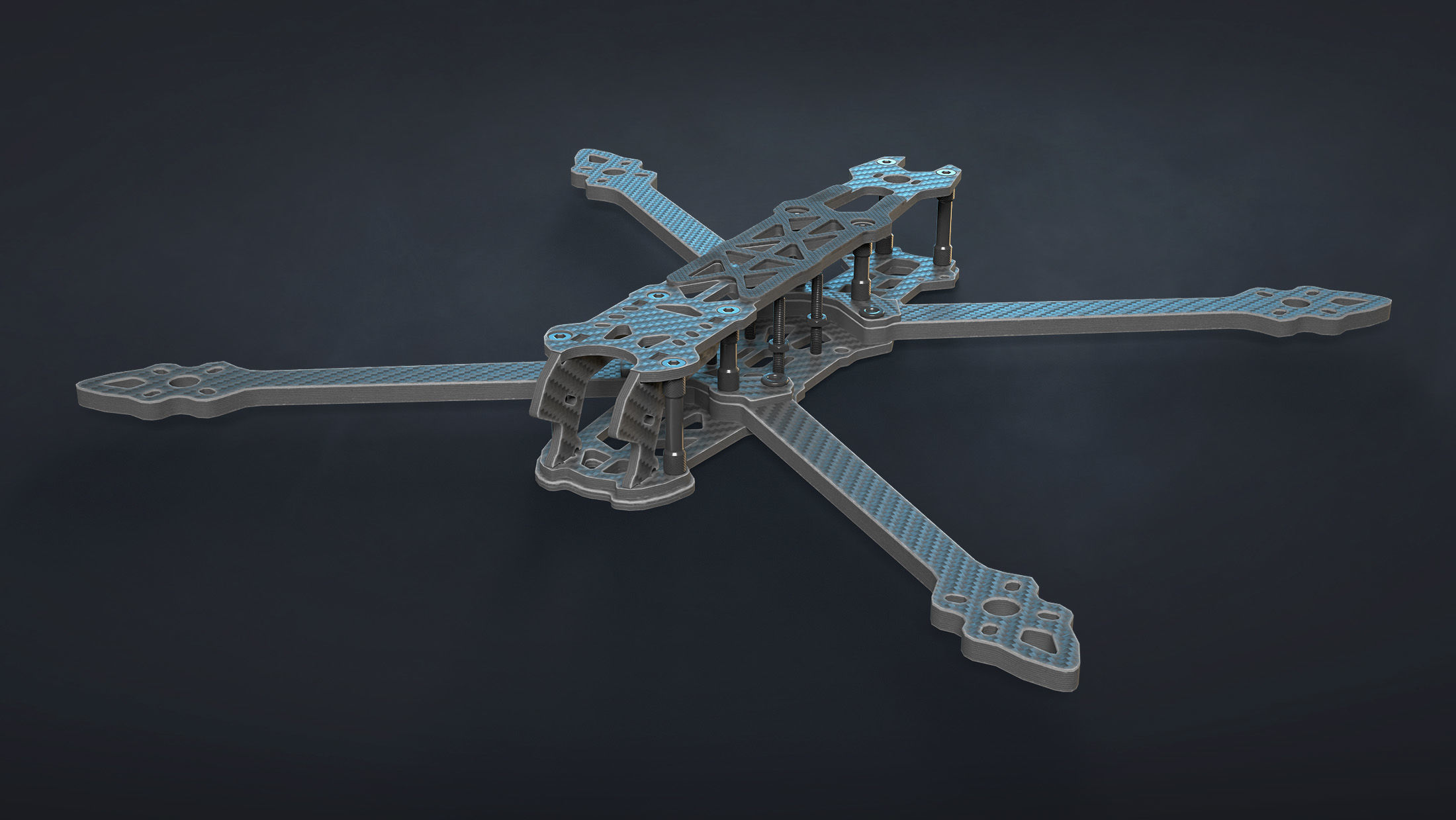 FPV Drone Frame Mark4 7 and 10 Inches Game Ready Low-poly 3D model_1