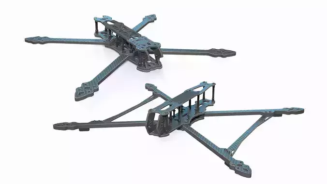FPV Drone Frame Mark4 7 and 10 Inches Game Ready Low-poly 3D model