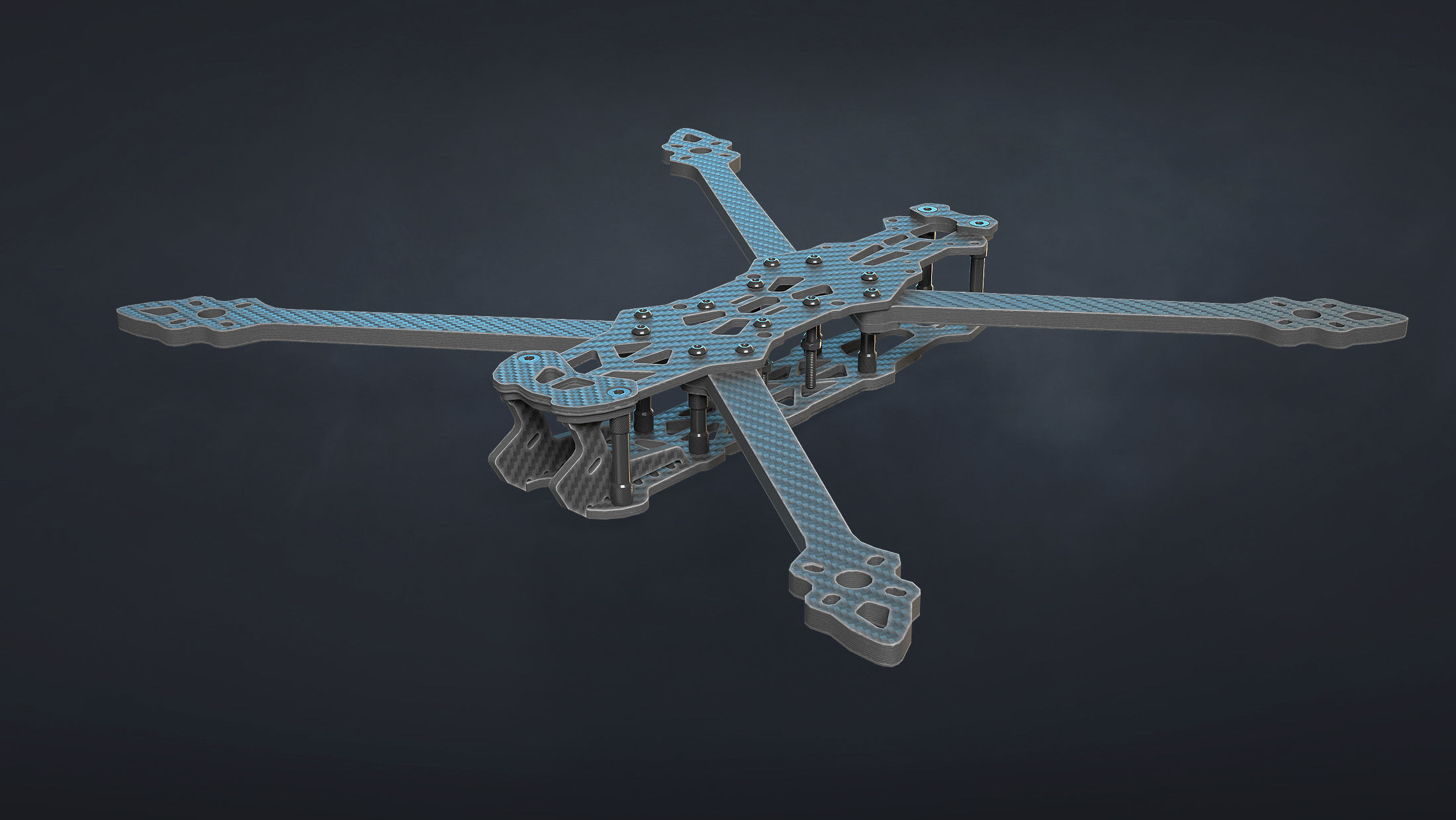 FPV Drone Frame Mark4 7 and 10 Inches Game Ready Low-poly 3D model_6