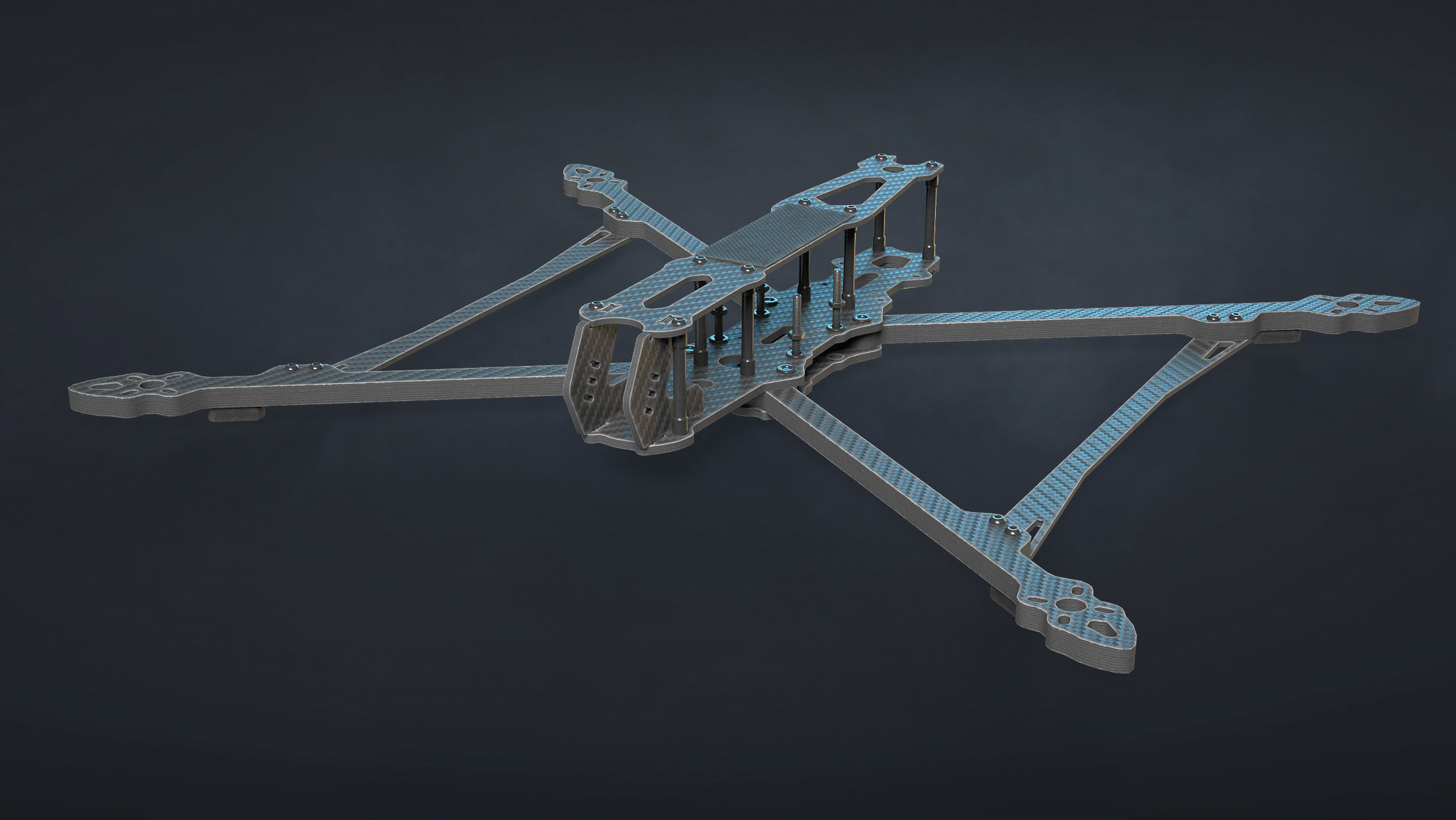 FPV Drone Frame Mark4 7 and 10 Inches Game Ready Low-poly 3D model_10