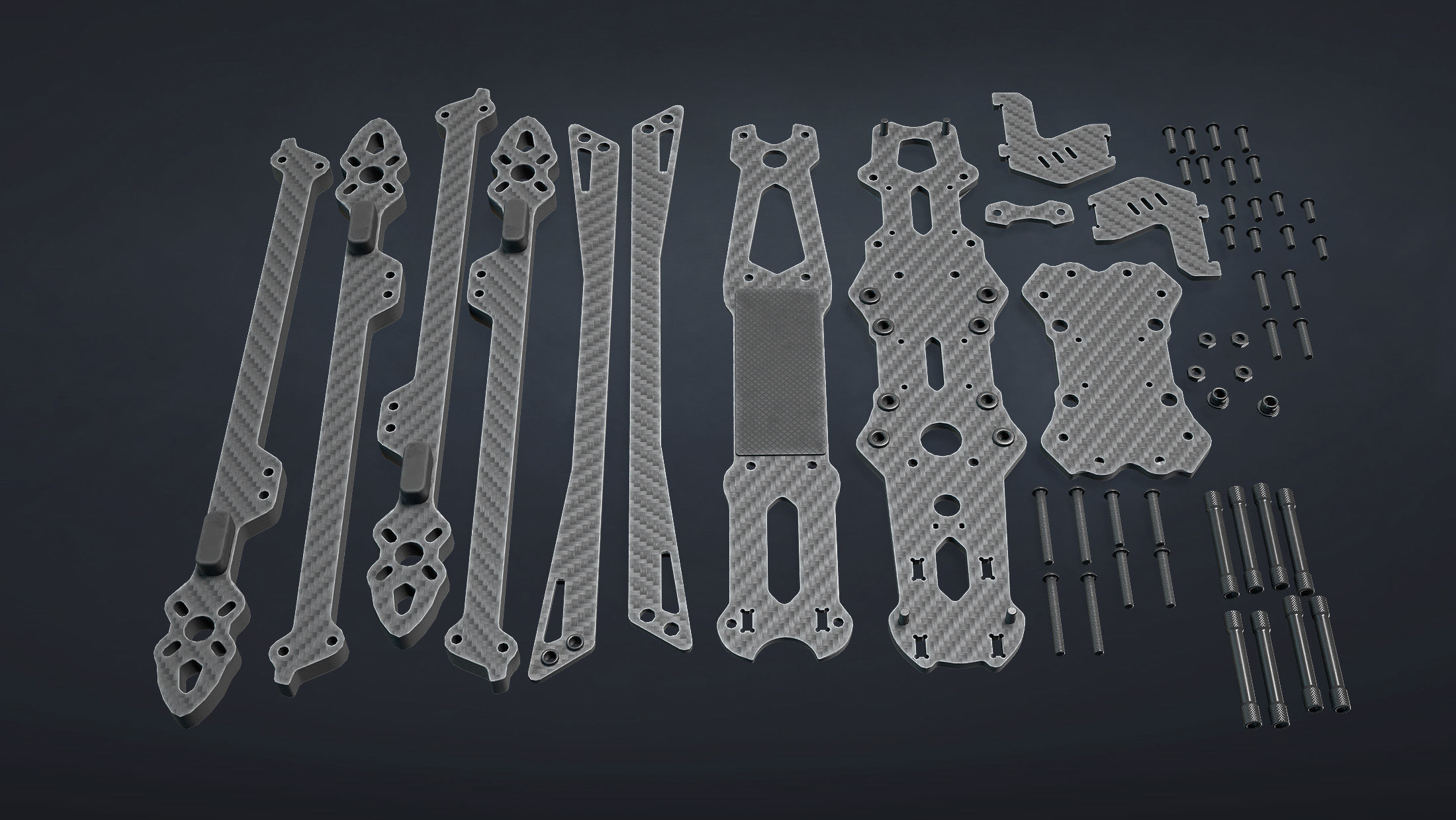 FPV Drone Frame Mark4 7 and 10 Inches Game Ready Low-poly 3D model_15