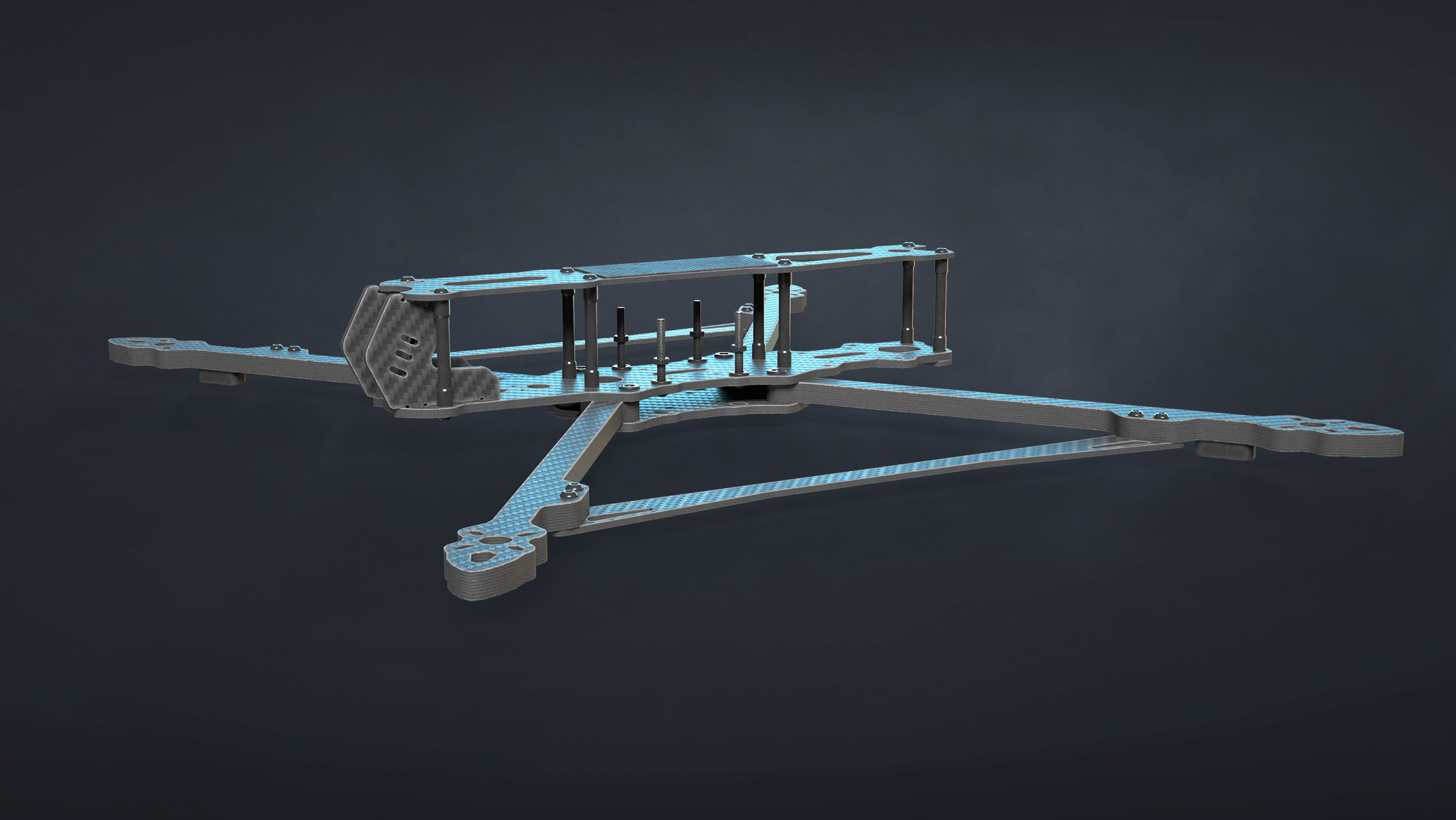 FPV Drone Frame Mark4 7 and 10 Inches Game Ready Low-poly 3D model_12