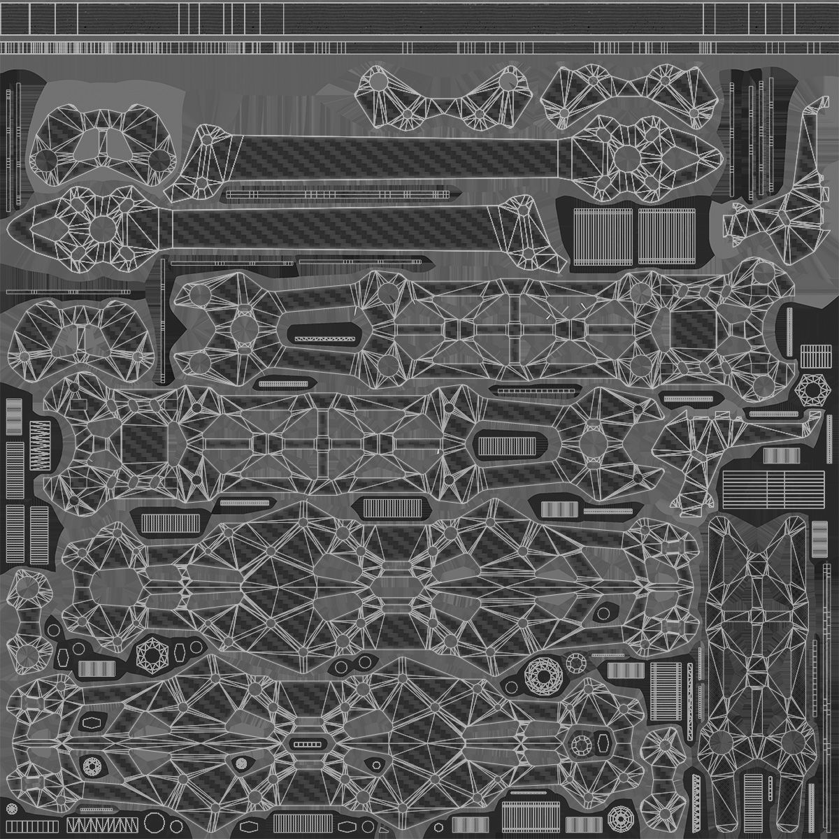 FPV Drone Frame Mark4 7 and 10 Inches Game Ready Low-poly 3D model_19