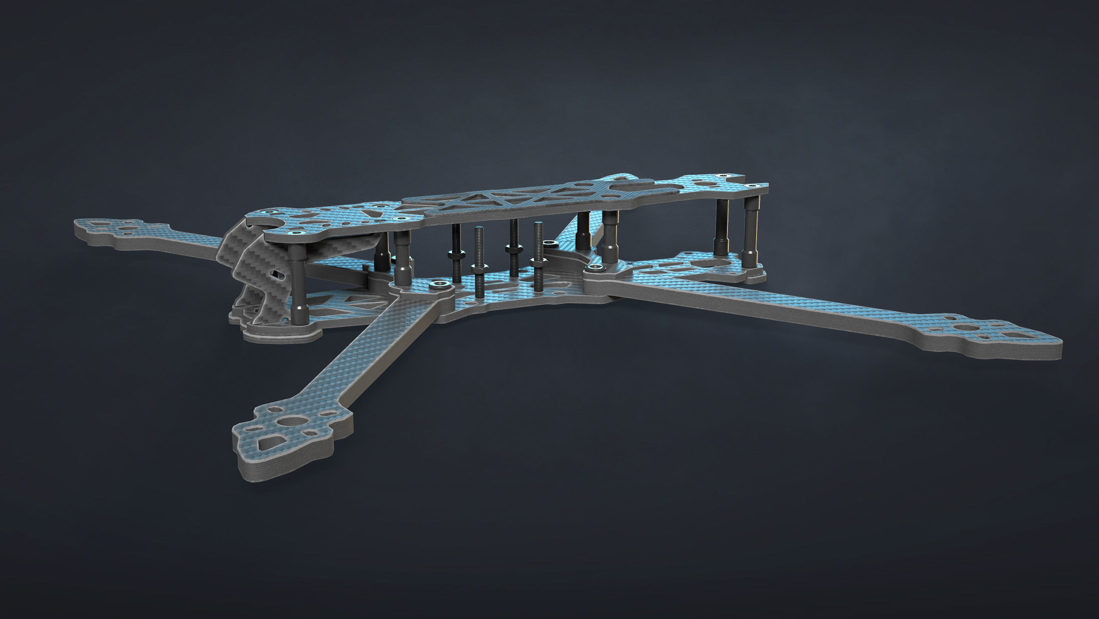 FPV Drone Frame Mark4 7 and 10 Inches Game Ready Low-poly 3D model_3